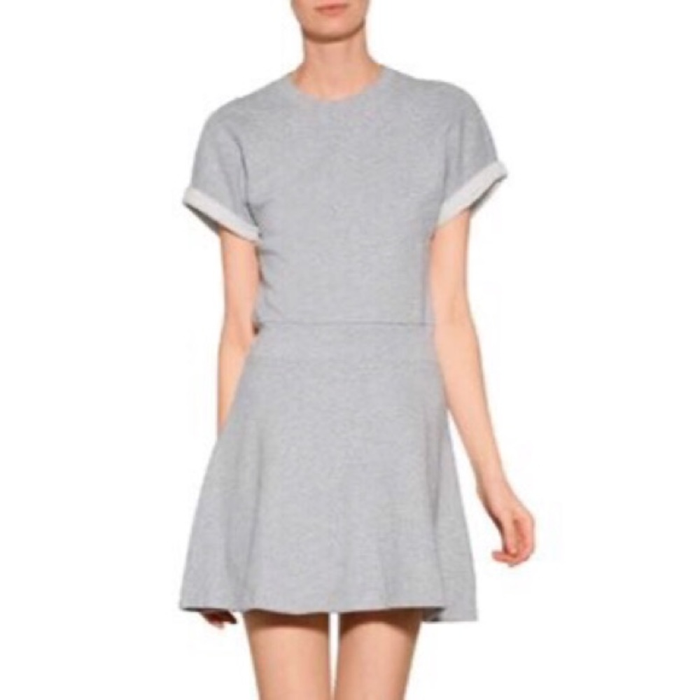 Theory 38 Grey Sweatshirt Mini Dress Terry Knit XS